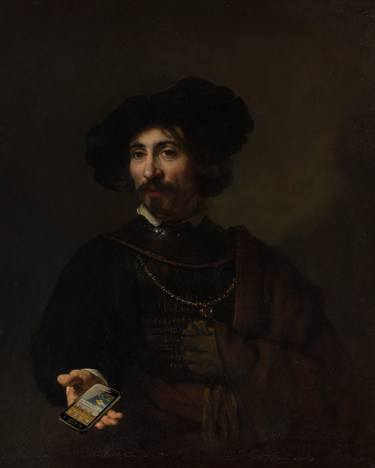 Digital art  Rembrandt “Portrait of a Man with a Turban” (1628) thumb