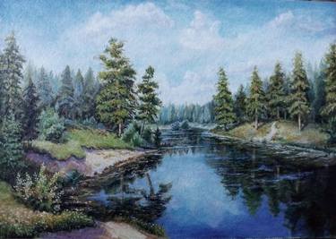 Original Impressionism Nature Paintings by JAMOLIDIN RASULOV