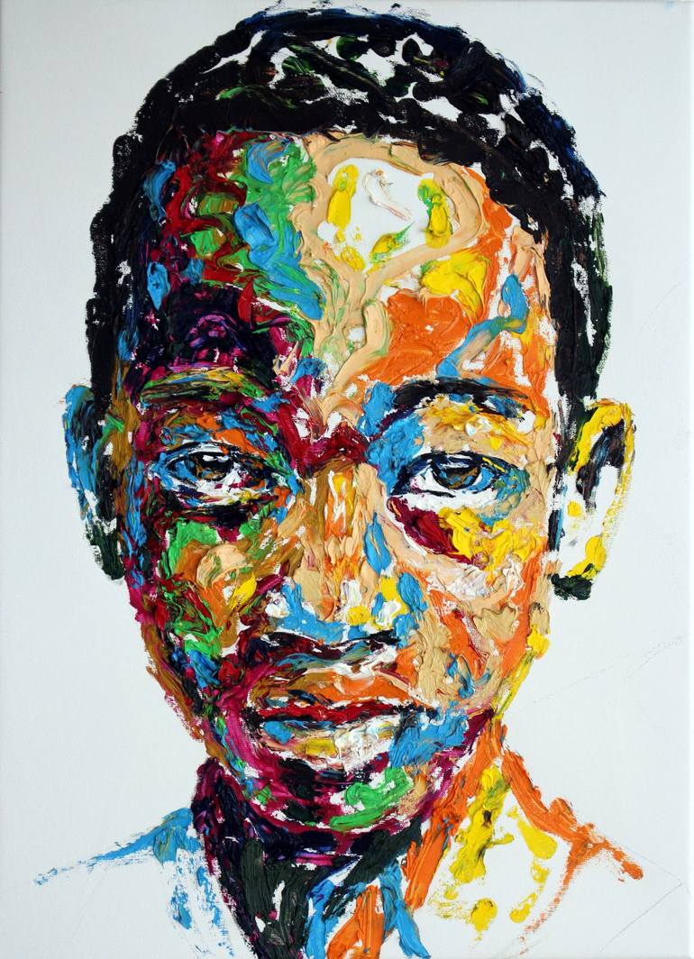 Boy from Burkina Faso Painting by Ralf Leopardi | Saatchi Art