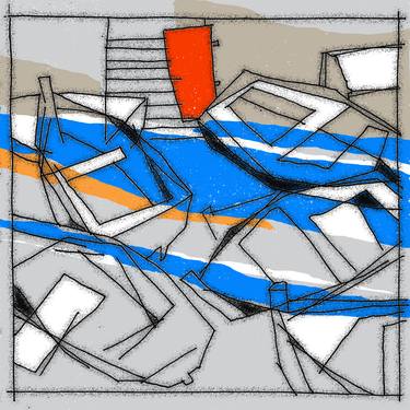 Print of Abstract Boat Printmaking by Viacheslav Rogin