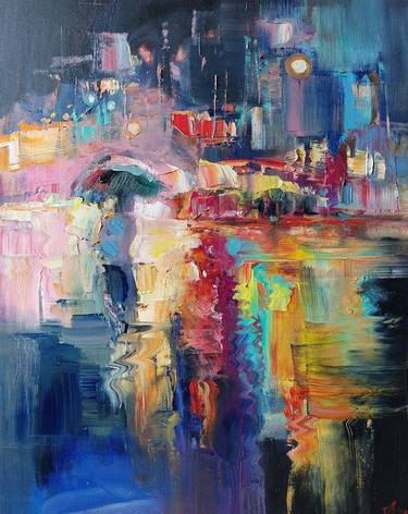 Original Expressionism Cities Paintings by Katharina Valeeva