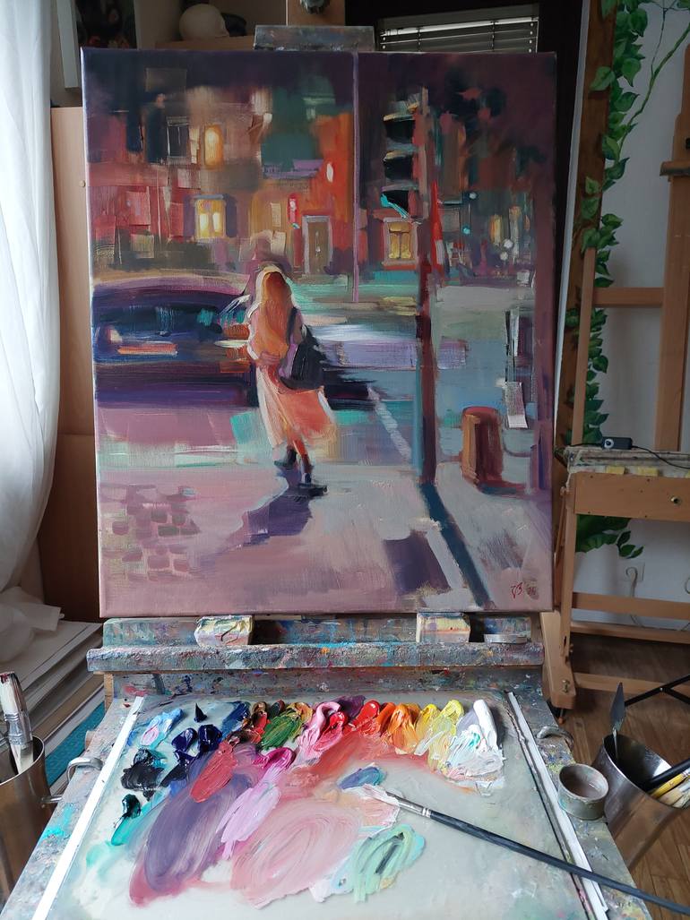 Original Figurative Cities Painting by Katharina Valeeva