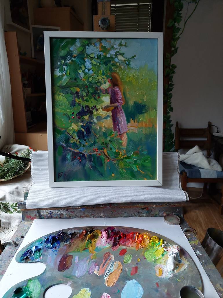 Original Impressionism Garden Painting by Katharina Valeeva