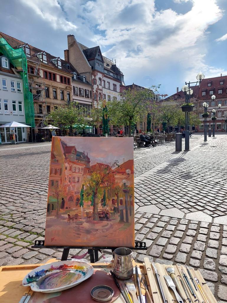 Original Impressionism Cities Painting by Katharina Valeeva