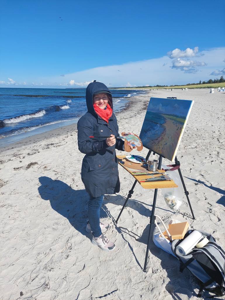 Original Impressionism Seascape Painting by Katharina Valeeva