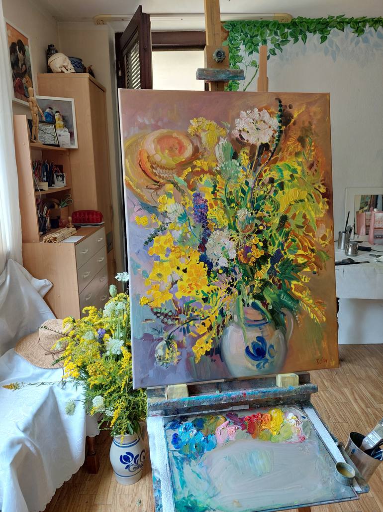 Original Impressionism Floral Painting by Katharina Valeeva