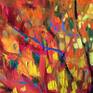 This picture is from the series "abstract nature"
Autumn bright colors of foliage inspire me, impasto painting and bright warm colors
