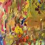 This picture is from the series "abstract nature"
Autumn bright colors of foliage inspire me, impasto painting and bright warm colors