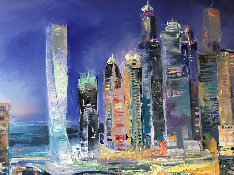 Original Fine Art Cities Painting by Katharina Valeeva