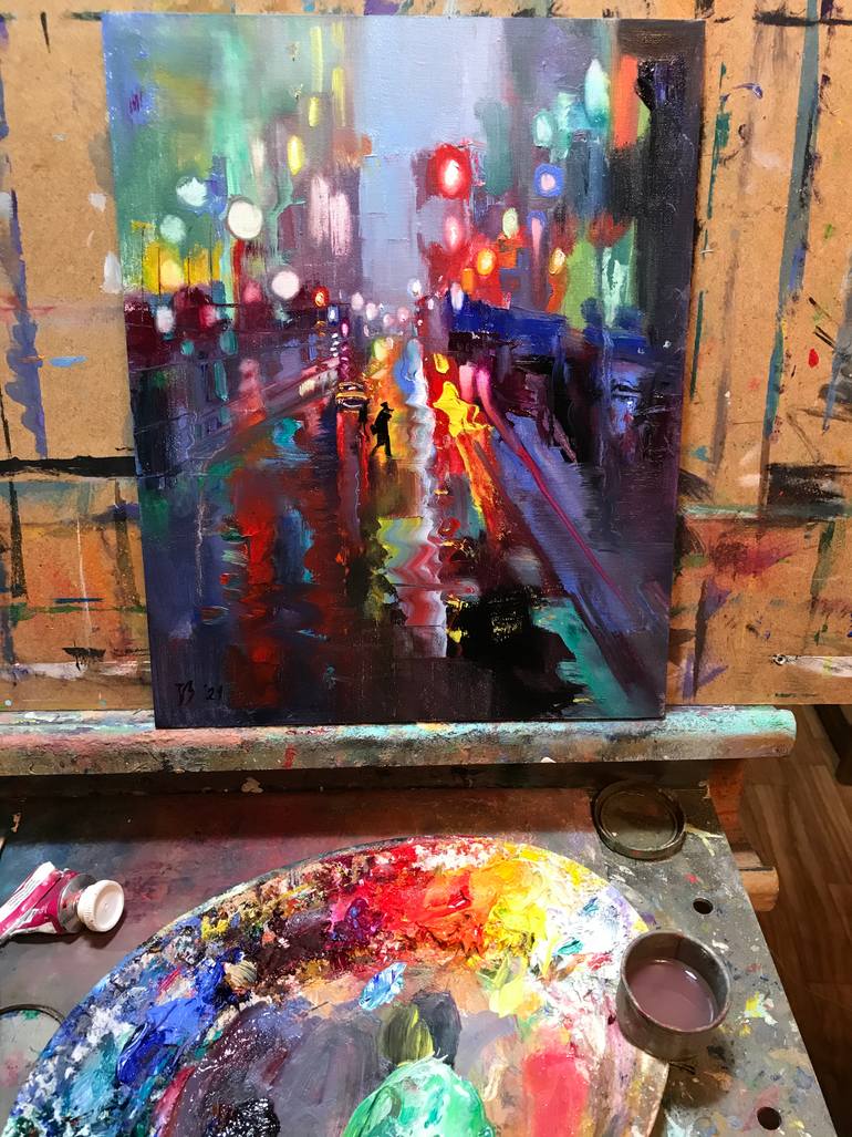 Original Abstract Expressionism Abstract Painting by Katharina Valeeva