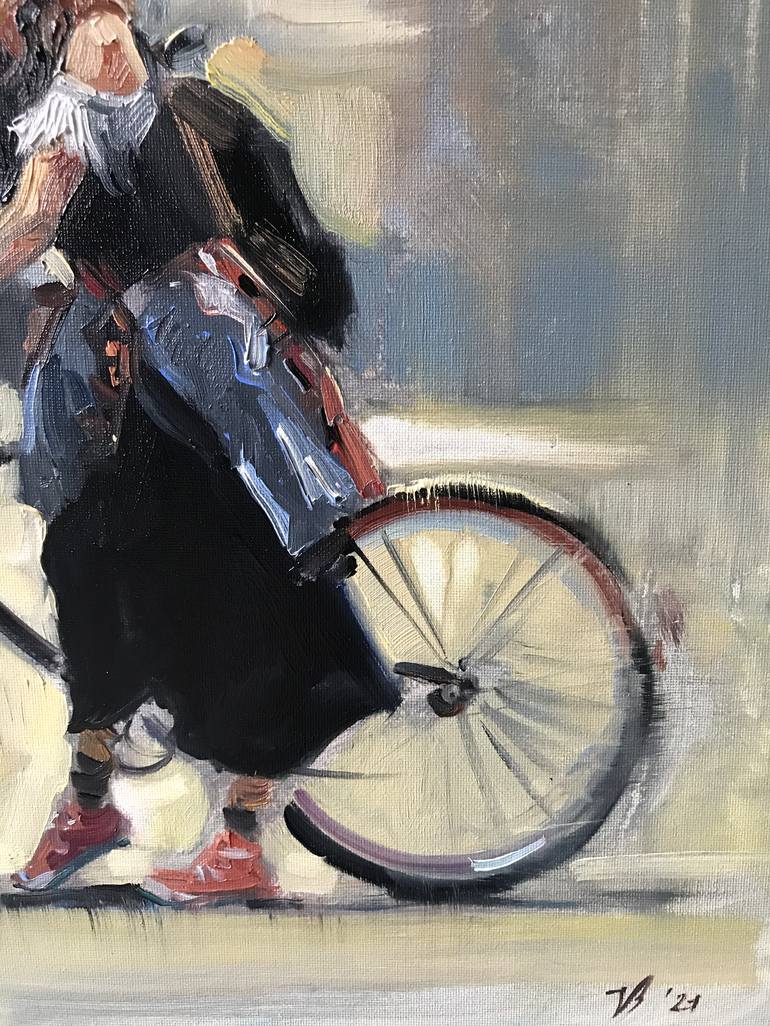 Original Figurative Bicycle Painting by Katharina Valeeva
