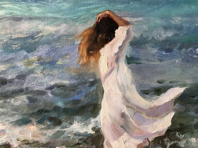 Original Figurative Beach Painting by Katharina Valeeva