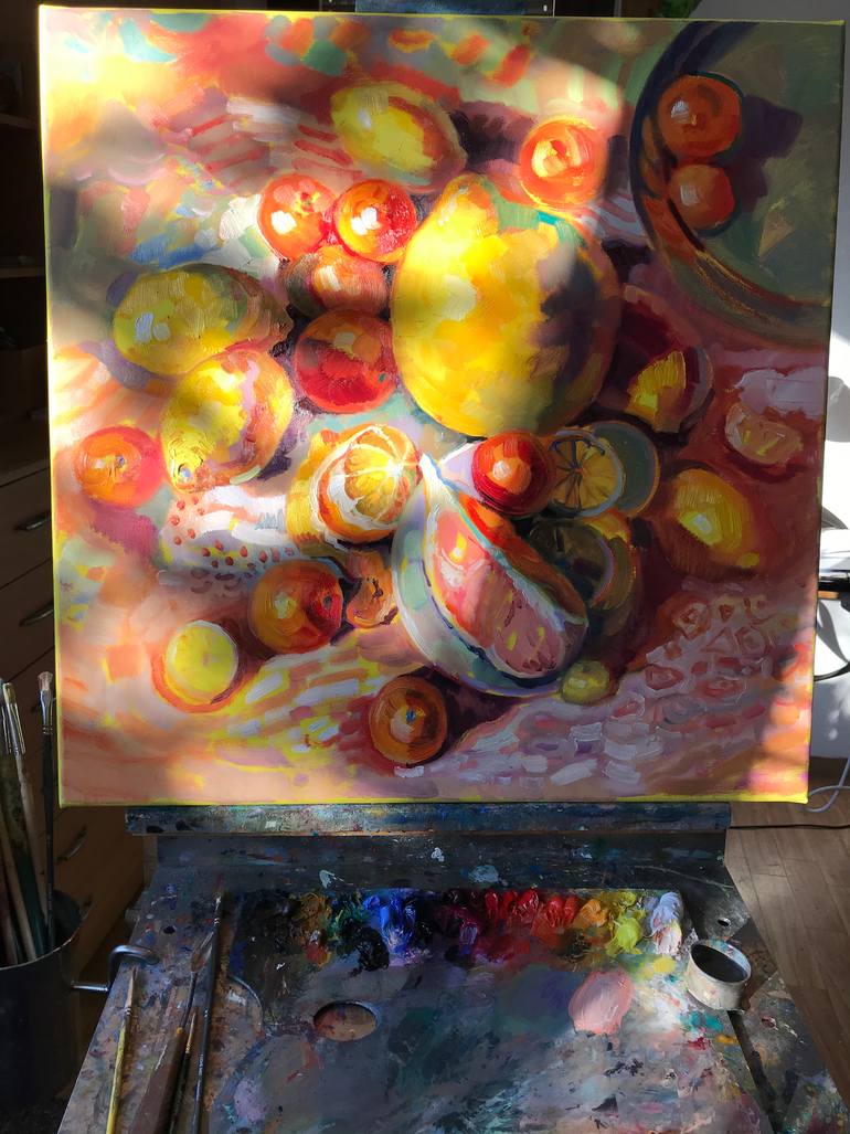 Original Expressionism Still Life Painting by Katharina Valeeva