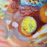 Decorative still life in warm colors made using ala prima technique
Pastose oil painting
Impressionistic style
Bright open colors