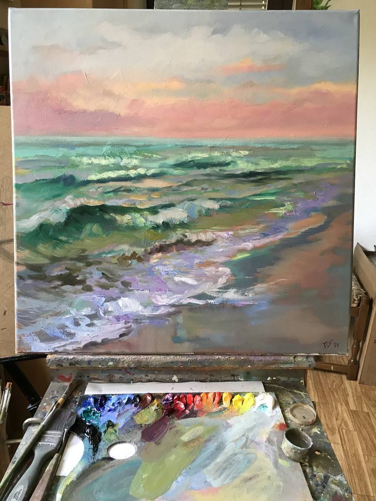 Original Fine Art Beach Painting by Katharina Valeeva