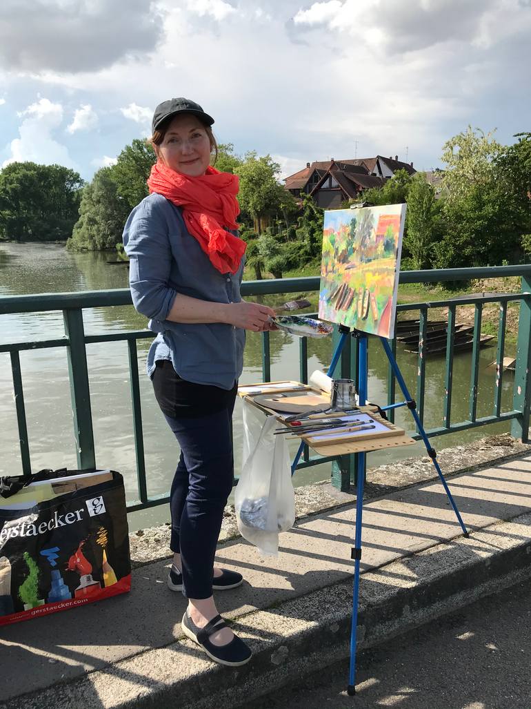 Original Impressionism Landscape Painting by Katharina Valeeva