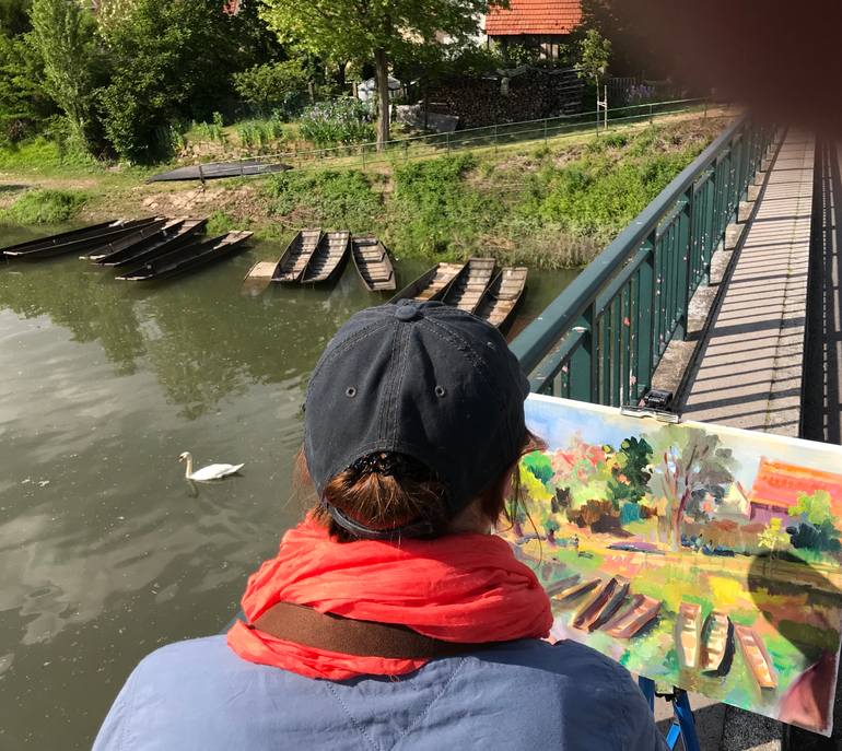 Original Impressionism Landscape Painting by Katharina Valeeva