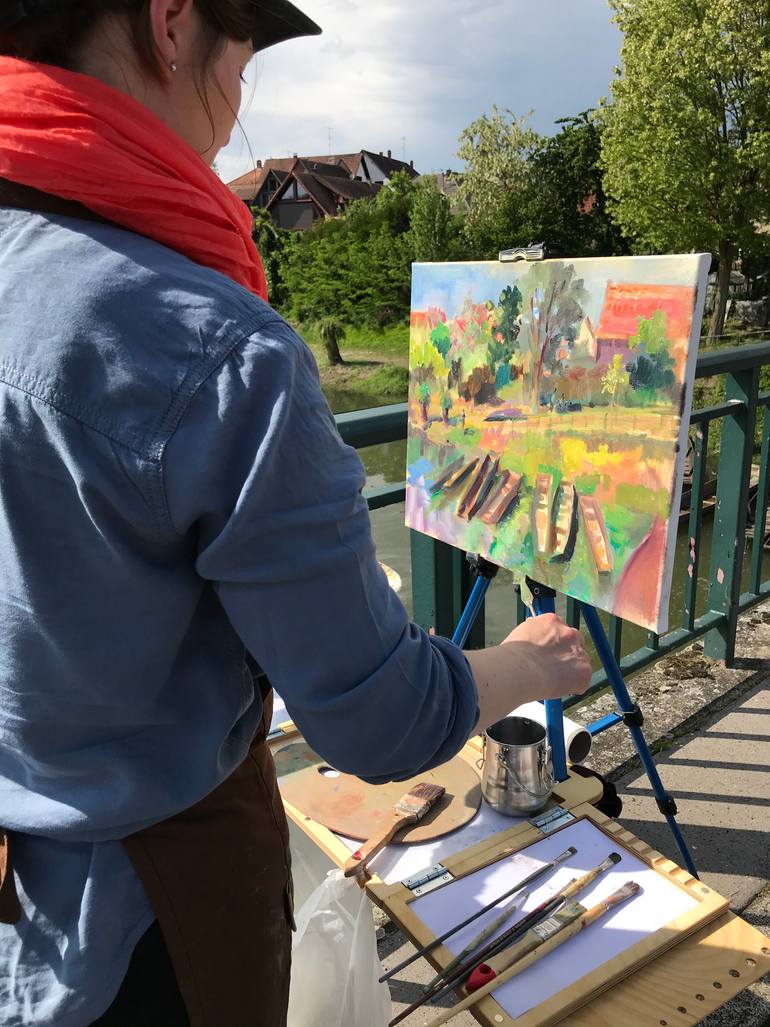 Original Impressionism Landscape Painting by Katharina Valeeva