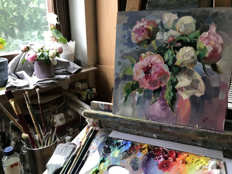 Original Fine Art Floral Painting by Katharina Valeeva