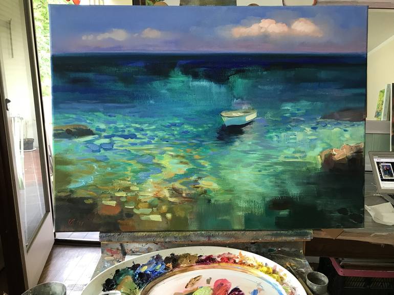 Original Fine Art Seascape Painting by Katharina Valeeva