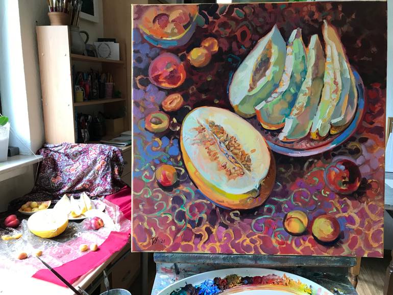 Original Impressionism Still Life Painting by Katharina Valeeva