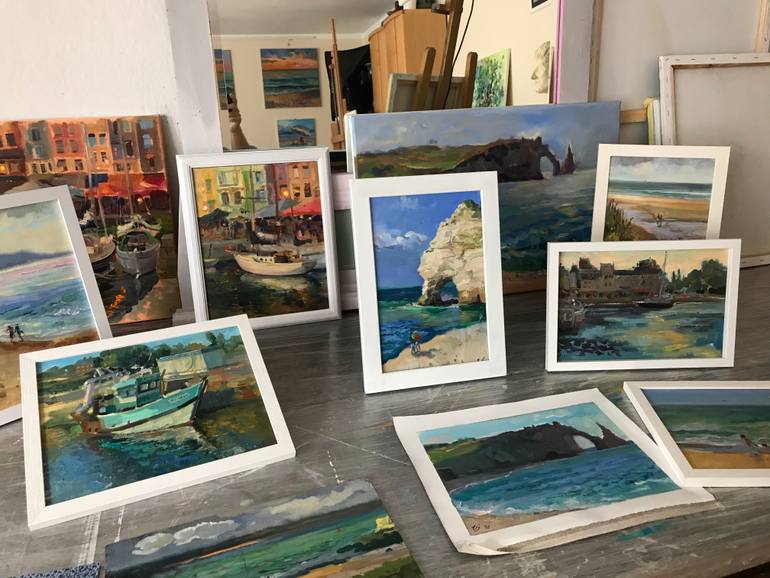 Original Figurative Seascape Painting by Katharina Valeeva