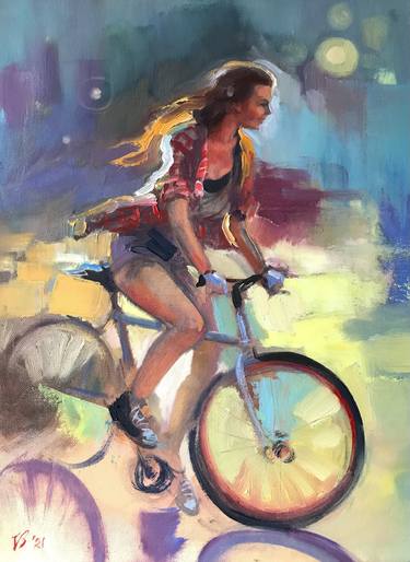 Print of Figurative Bicycle Paintings by Katharina Valeeva