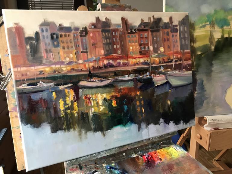 Original Fine Art Cities Painting by Katharina Valeeva