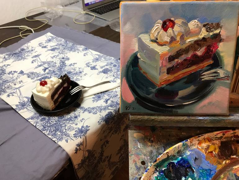 Original Impressionism Food & Drink Painting by Katharina Valeeva