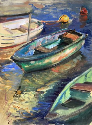 Print of Boat Paintings by Katharina Valeeva
