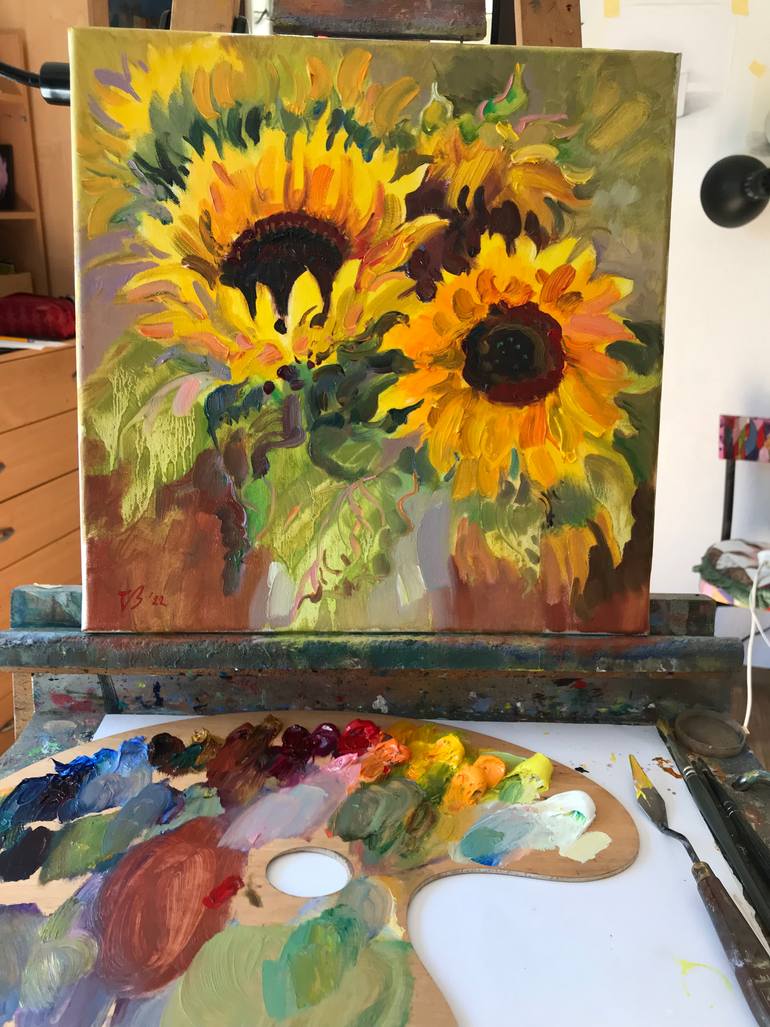 Original Impressionism Floral Painting by Katharina Valeeva