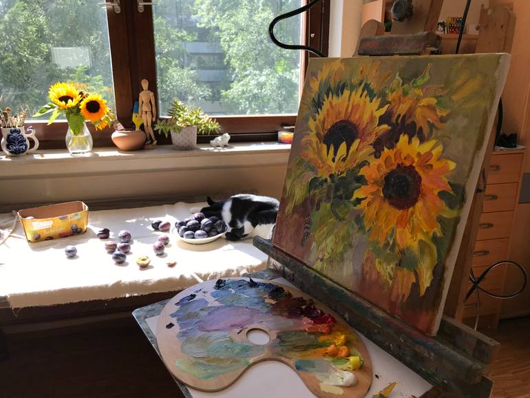 Original Impressionism Floral Painting by Katharina Valeeva