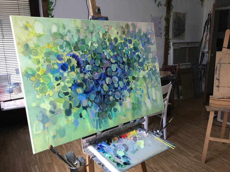 Original Abstract Botanic Painting by Katharina Valeeva