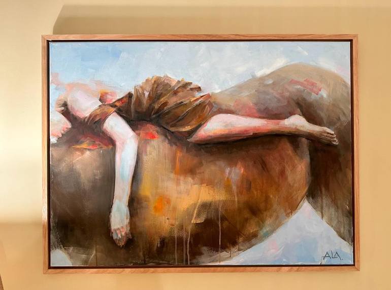 Original Figurative Horse Painting by alina anon