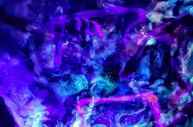 Original Abstract Outer Space Painting by Xavier Bellante