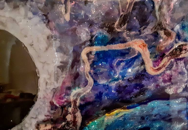 Original Abstract Outer Space Painting by Xavier Bellante