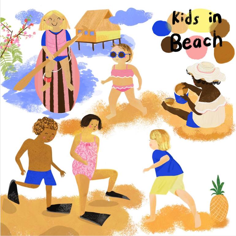 Kids in Beach - Print