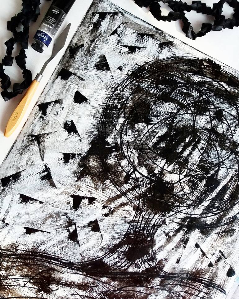 Original Abstract Botanic Painting by Valerie Koval