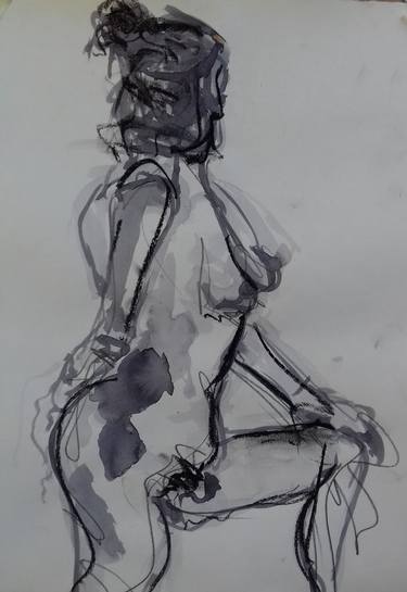 Print of Expressionism Nude Drawings by suzanne caines
