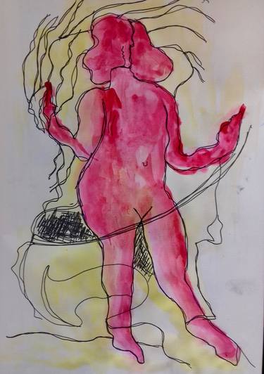 Print of Nude Drawings by suzanne caines
