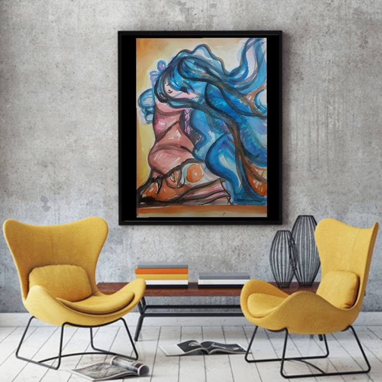 Original Expressionism Women Painting by Lana Drazic