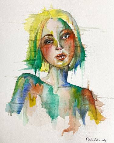 Original Abstract Portrait Paintings by Paola Pandolfi