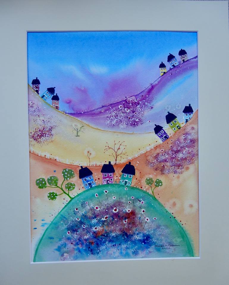 Original Folk Landscape Painting by Frances Coleman