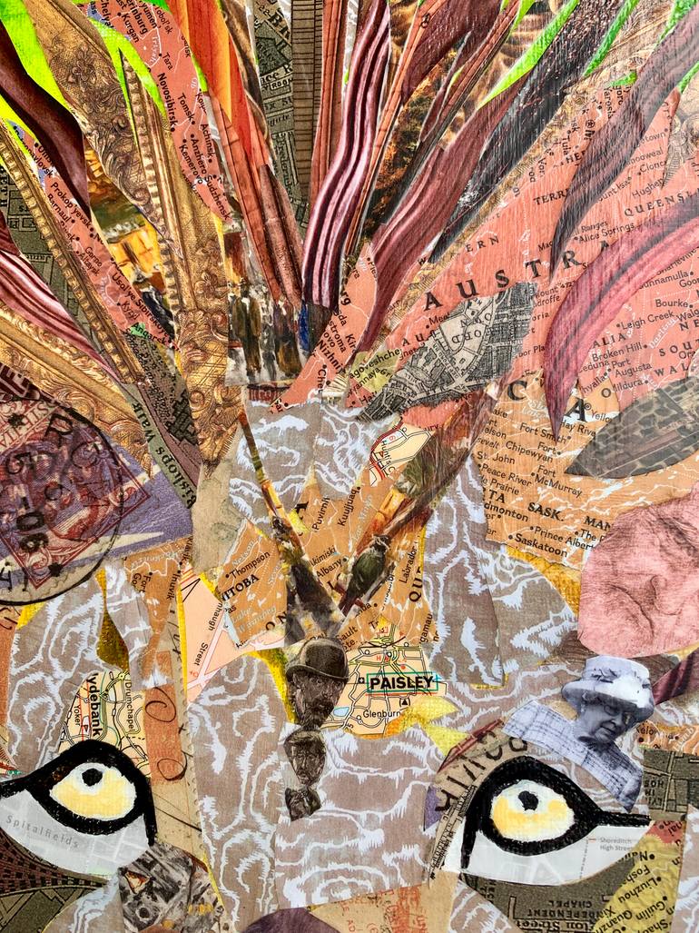 Original Contemporary Animal Collage by Marion Cobb