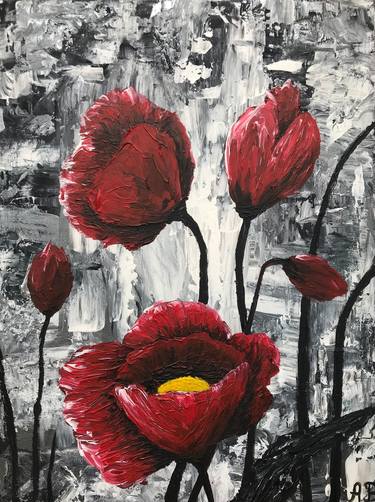 Original Abstract Floral Paintings by Anna Bolkhovska