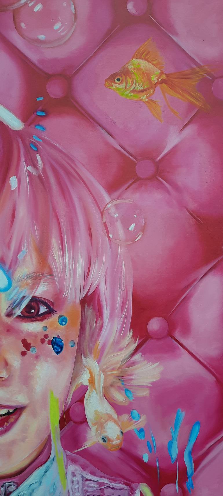 Original Surrealism People Painting by Samantha Schneider