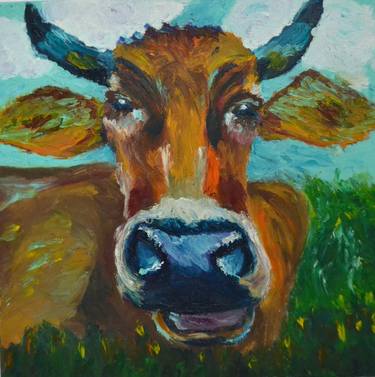 Print of Cows Paintings by Arianna Di Rocca