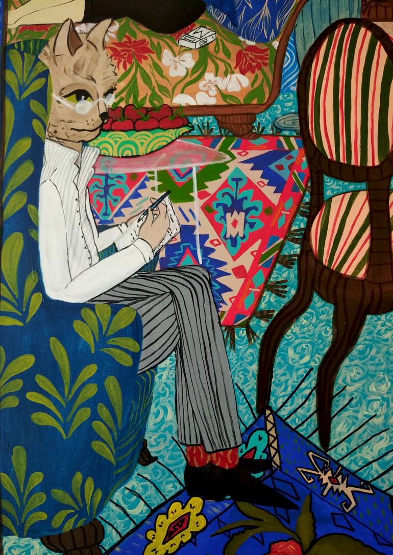 Original Art Deco Fantasy Painting by Hanna Dujmovic