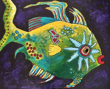 Print of Abstract Fish Paintings by Becky Steele
