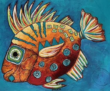 Print of Abstract Fish Paintings by Becky Steele